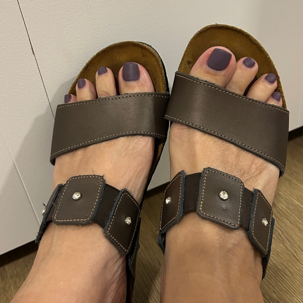 NAOT Ashley Slide Sandals in “ Metal Leather” |Size 38 = to US 7 - 7.5